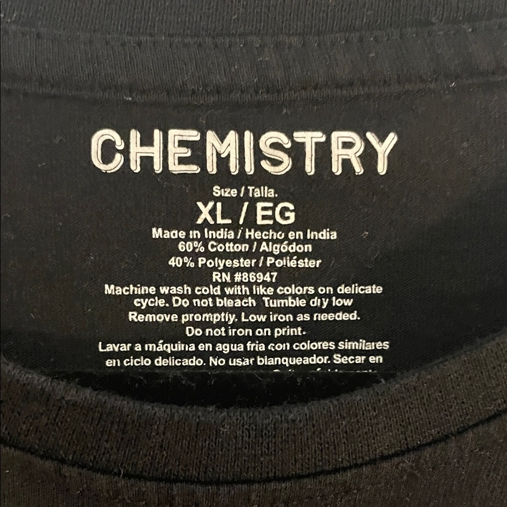 Chemistry Graphic Tee XL “Life Is A Journey” Mushroom Shirt Black unisex XL - Picture 2 of 5